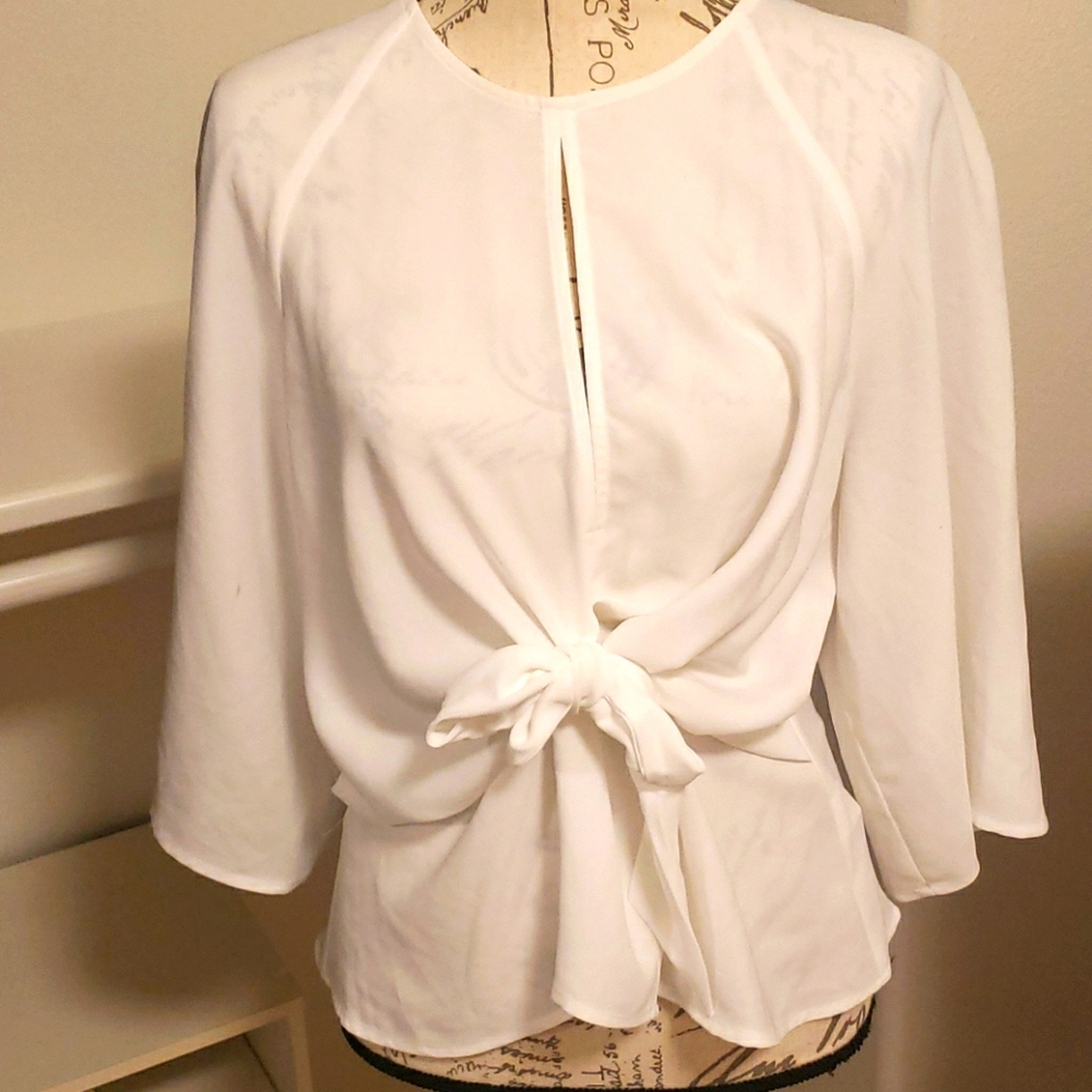 TOPSHOP white chiffon blouse size 10